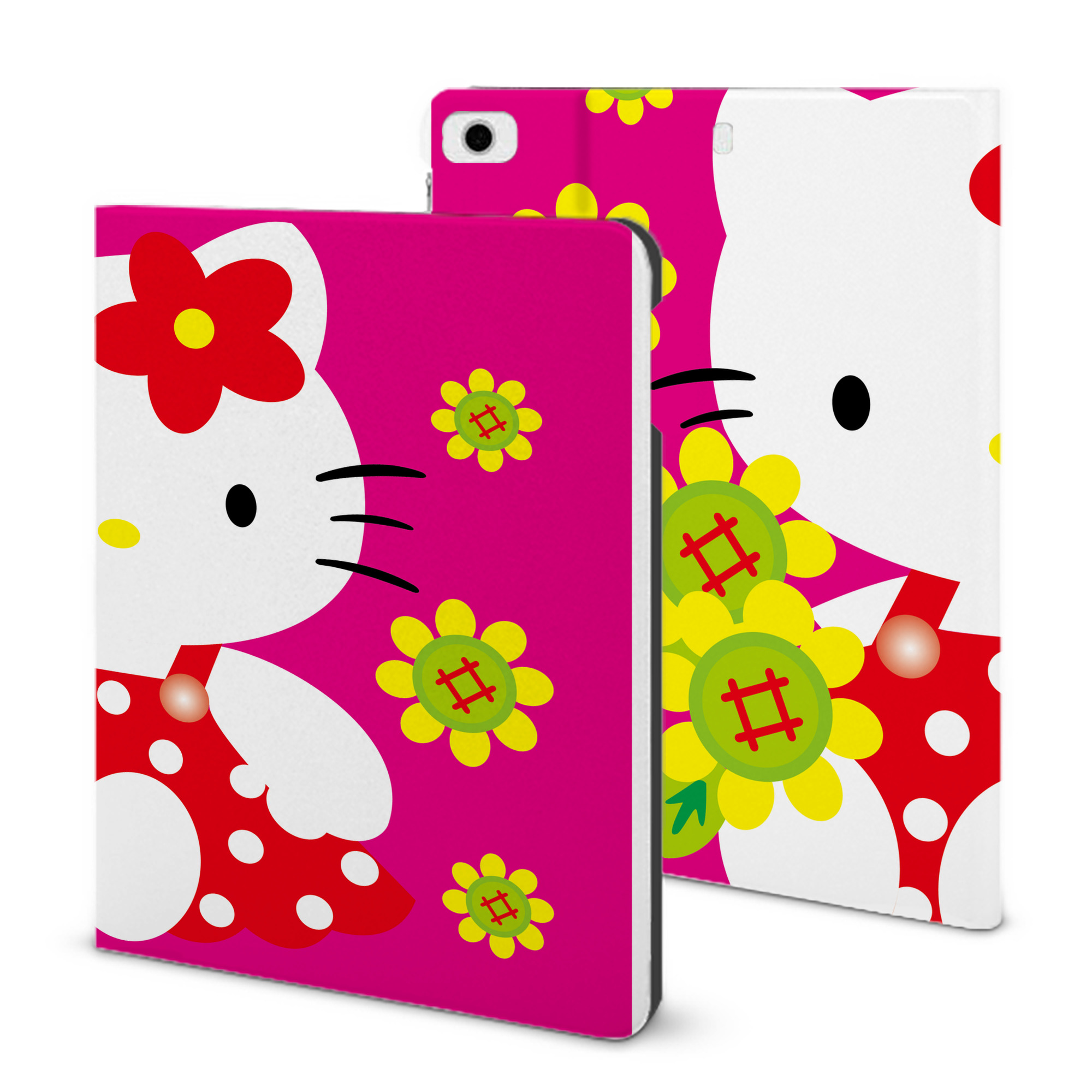 （画像用） Hello Kitty ハローキティ IPad ケース ブック型 PUレザー TPU 耐衝撃 軽量 薄型 ペン収納なし 全面保護 IPad 各モデル対応